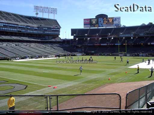 Seat view from section 124 at Oakland Coliseum, home of the Oakland Raiders