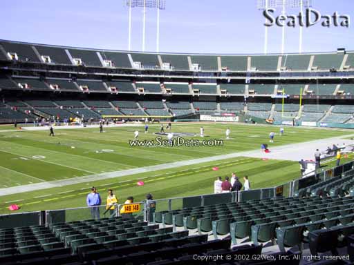 Seat view from section 149 at Oakland Coliseum, home of the Oakland Raiders