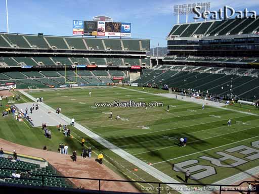 Seat view from section 210 at Oakland Coliseum, home of the Oakland Raiders