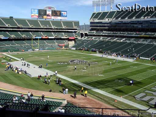 Seat view from section 211 at Oakland Coliseum, home of the Oakland Raiders