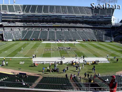 Seat view from section 218 at Oakland Coliseum, home of the Oakland Raiders