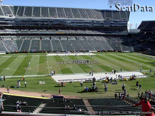 Seat view from section 219 at Oakland Coliseum, home of the Oakland Raiders
