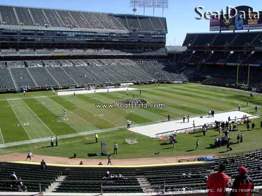 Seat view from section 221 at Oakland Coliseum, home of the Oakland Raiders
