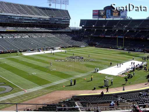 Seat view from section 223 at Oakland Coliseum, home of the Oakland Raiders