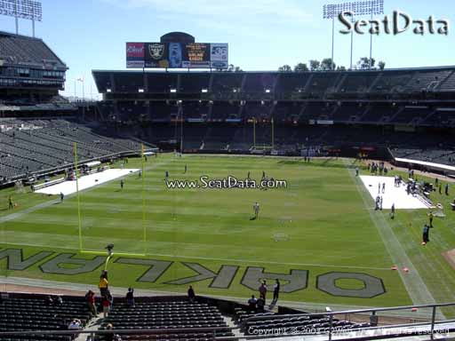 Seat view from section 227 at Oakland Coliseum, home of the Oakland Raiders