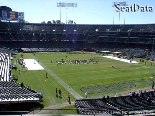 Seat view from section 232 at Oakland Coliseum, home of the Oakland Raiders