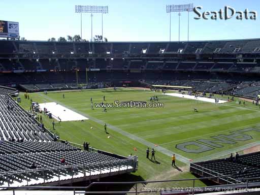 Seat view from section 233 at Oakland Coliseum, home of the Oakland Raiders