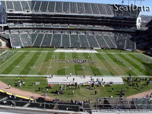 Seat view from section 318 at Oakland Coliseum, home of the Oakland Raiders