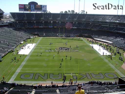 Seat view from section 329 at Oakland Coliseum, home of the Oakland Raiders