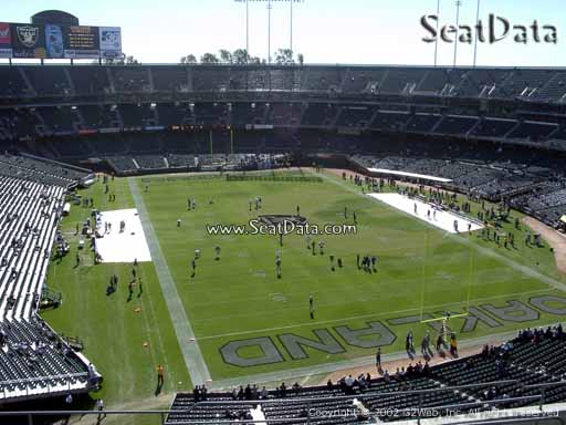 Seat view from section 331 at Oakland Coliseum, home of the Oakland Raiders