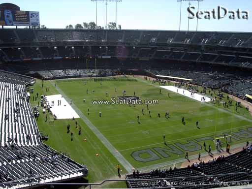 Seat view from section 332 at Oakland Coliseum, home of the Oakland Raiders