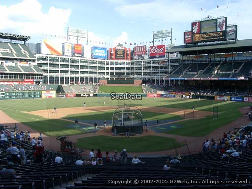 Seat view from section 127 at Globe Life Park in Arlington, home of the Texas Rangers