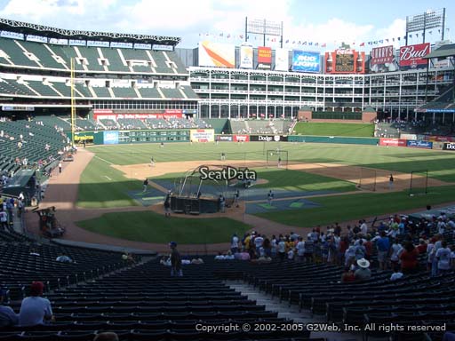 Seat view from section 129 at Globe Life Park in Arlington, home of the Texas Rangers