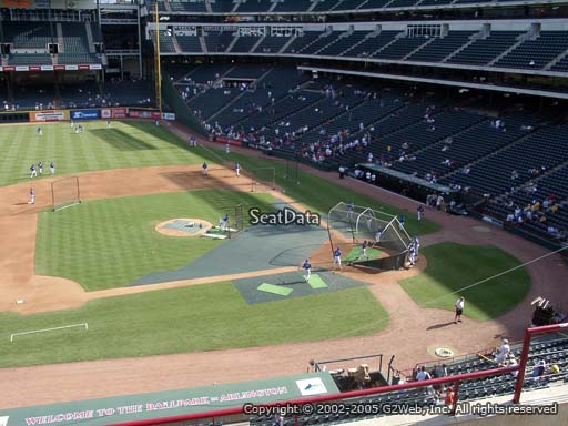 Seat view from section 219 at Globe Life Park in Arlington, home of the Texas Rangers