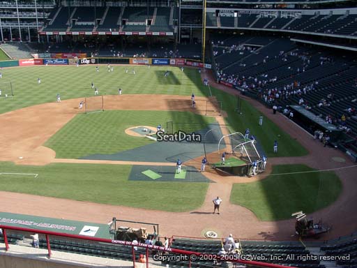Seat view from section 221 at Globe Life Park in Arlington, home of the Texas Rangers