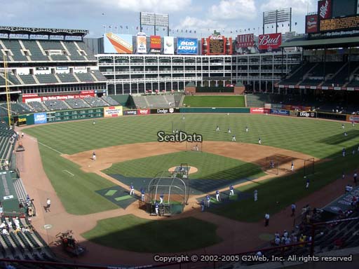 Seat view from section 227 at Globe Life Park in Arlington, home of the Texas Rangers