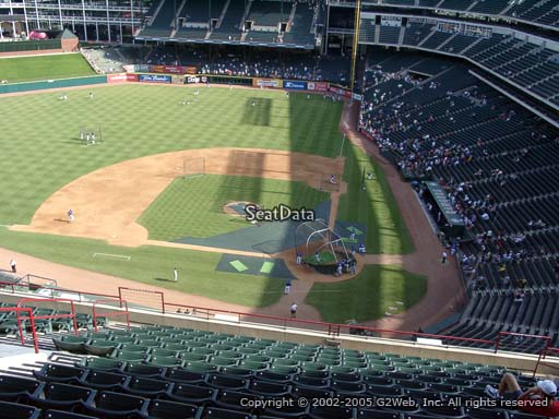 Seat view from section 322 at Globe Life Park in Arlington, home of the Texas Rangers