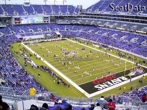 Seat view from section 545 at M&T Bank Stadium, home of the Baltimore Ravens