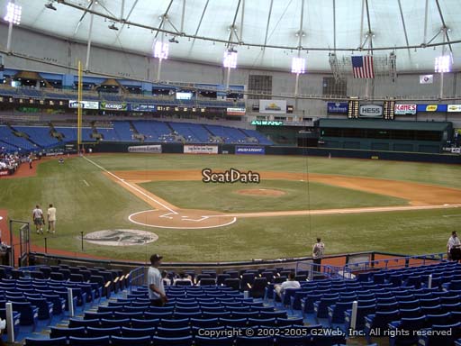 Seat view from section 106 at Tropicana Field, home of the Tampa Bay Rays