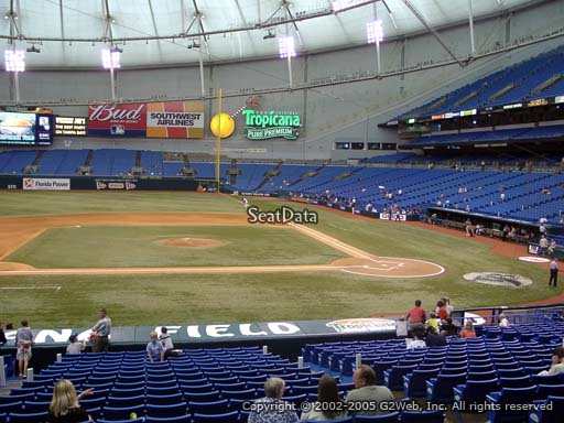 Seat view from section 113 at Tropicana Field, home of the Tampa Bay Rays