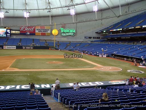 Seat view from section 115 at Tropicana Field, home of the Tampa Bay Rays