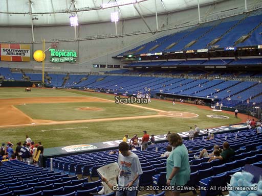 Seat view from section 119 at Tropicana Field, home of the Tampa Bay Rays