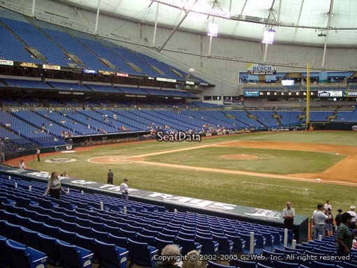 Seat view from section 120 at Tropicana Field, home of the Tampa Bay Rays