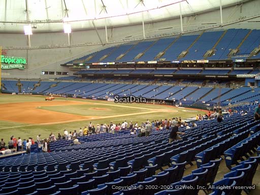 Seat view from section 127 at Tropicana Field, home of the Tampa Bay Rays