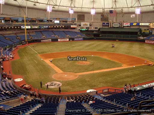 Seat view from section 204 at Tropicana Field, home of the Tampa Bay Rays