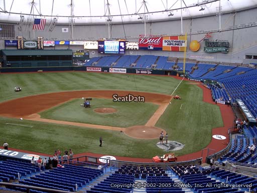 Seat view from section 205 at Tropicana Field, home of the Tampa Bay Rays