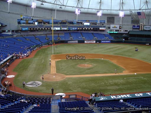 Seat view from section 208 at Tropicana Field, home of the Tampa Bay Rays