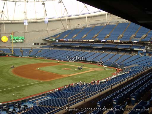 Seat view from section 219 at Tropicana Field, home of the Tampa Bay Rays