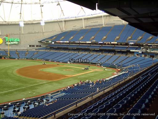 Seat view from section 221 at Tropicana Field, home of the Tampa Bay Rays