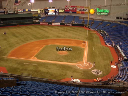 Seat view from section 307 at Tropicana Field, home of the Tampa Bay Rays