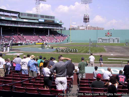 Seat view from field box section 27 at Fenway Park, home of the Boston Red Sox
