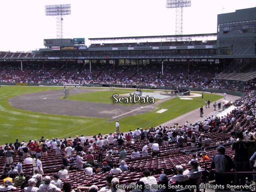 Seat view from Grandstand section 31 at Fenway Park, home of the Boston Red Sox