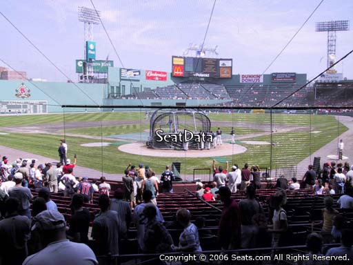 Seat view from loge box section 132 at Fenway Park, home of the Boston Red Sox