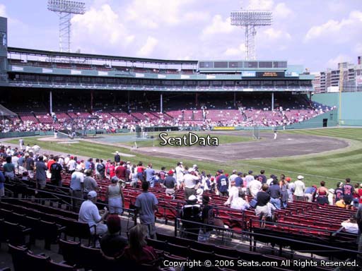 Seat view from loge box section 99 at Fenway Park, home of the Boston Red Sox