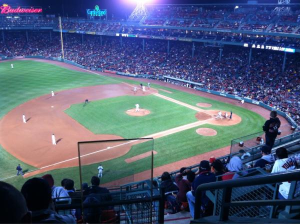 Seat view from PB 12 at Fenway Park, home of the Boston Red Sox
