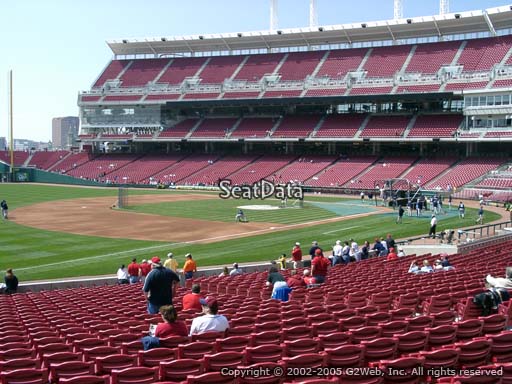 Seat view from section 112 at Great American Ball Park, home of the Cincinnati Reds