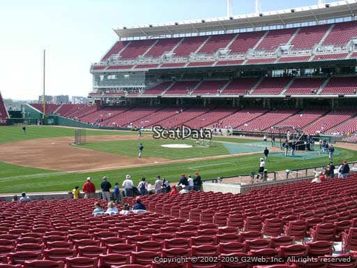 Seat view from section 113 at Great American Ball Park, home of the Cincinnati Reds