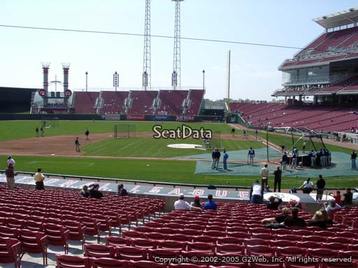 Seat view from section 118 at Great American Ball Park, home of the Cincinnati Reds