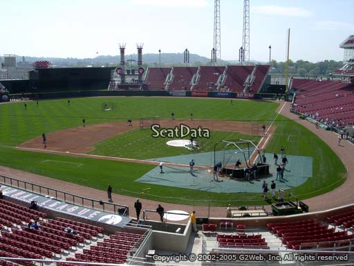 Seat view from section 220 at Great American Ball Park, home of the Cincinnati Reds