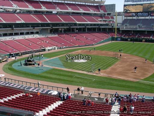 Seat view from section 304 at Great American Ball Park, home of the Cincinnati Reds