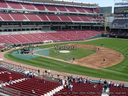Seat view from section 305 at Great American Ball Park, home of the Cincinnati Reds