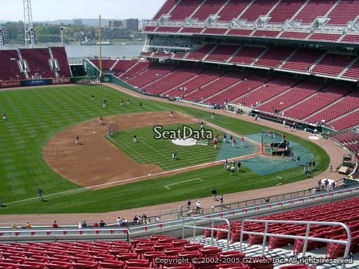 Seat view from section 415 at Great American Ball Park, home of the Cincinnati Reds