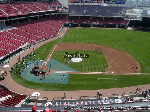 Seat view from section 429 at Great American Ball Park, home of the Cincinnati Reds