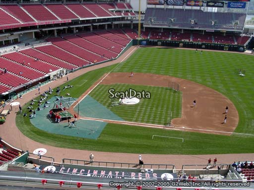 Seat view from section 430 at Great American Ball Park, home of the Cincinnati Reds
