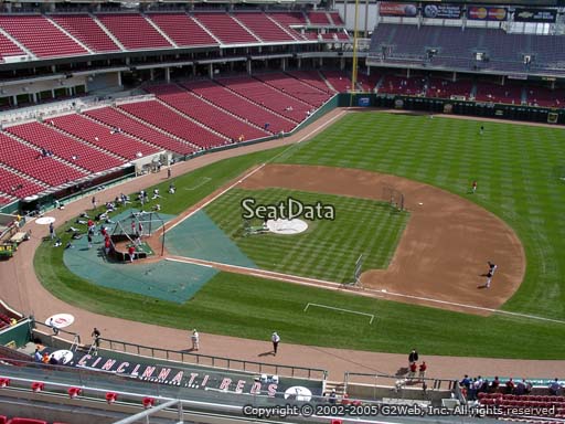 Seat view from section 431 at Great American Ball Park, home of the Cincinnati Reds