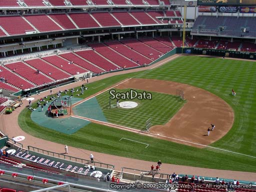 Seat view from section 432 at Great American Ball Park, home of the Cincinnati Reds